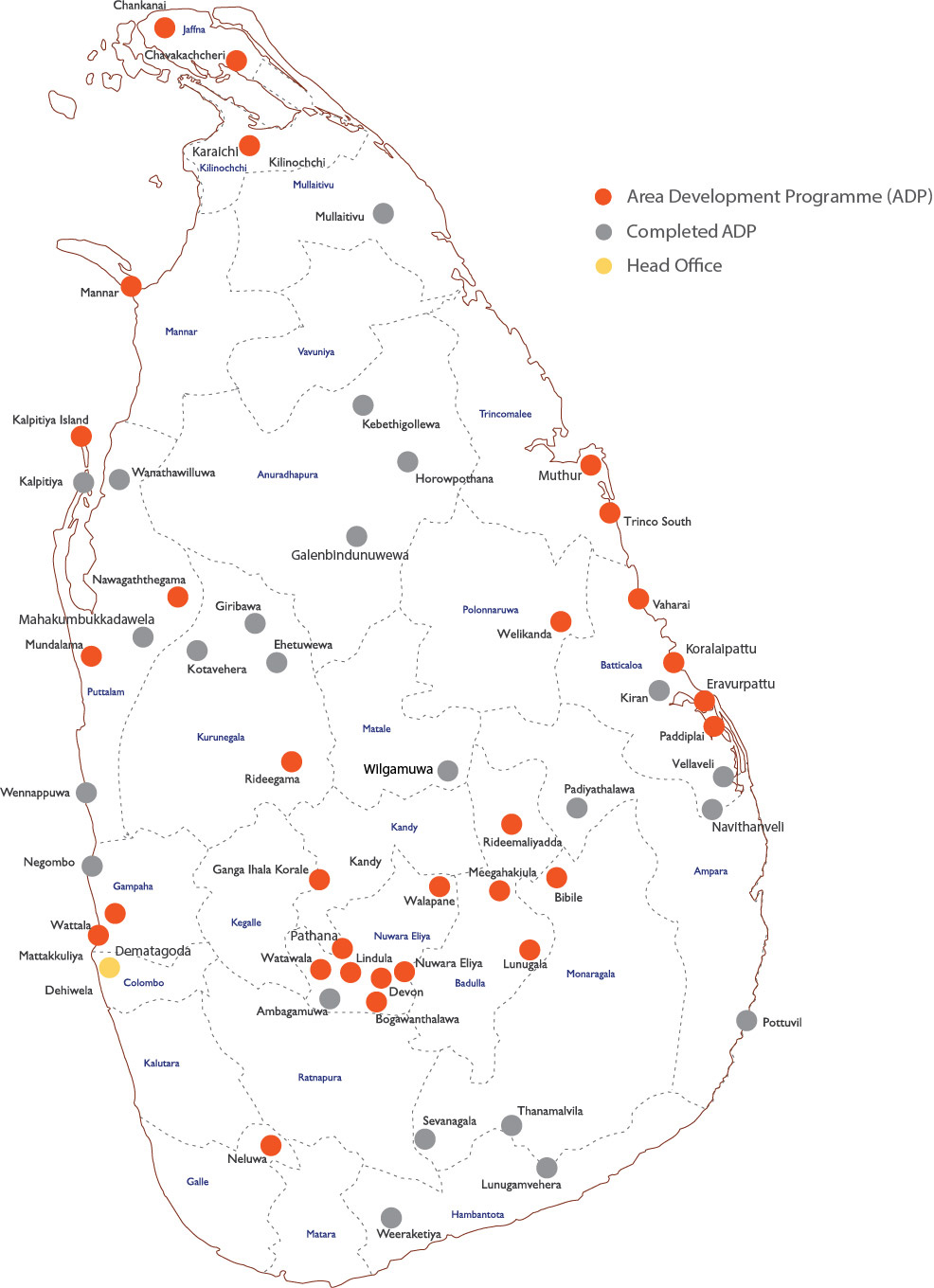 Programme Locations Our Work In Sri Lanka World Vision International WVL Map 2021 UPDATED Copy